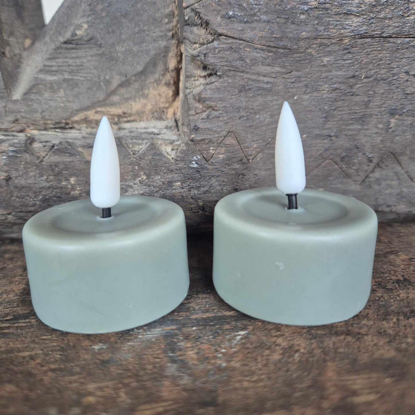Waxinelicht Led Saliegroen (2 stuks)