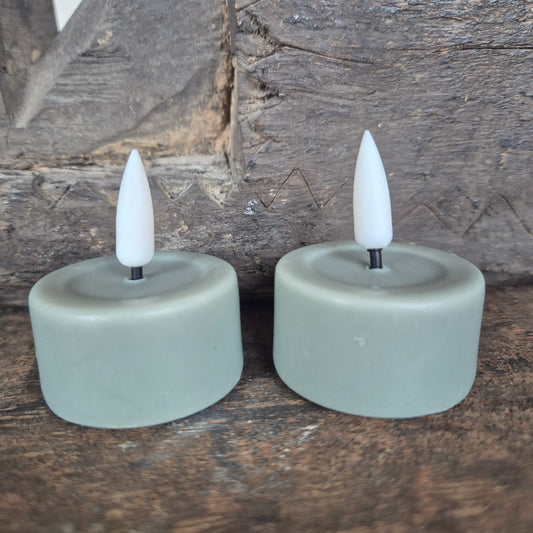 Waxinelicht Led Saliegroen (2 stuks)